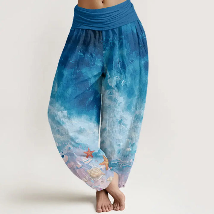 Buddha Stones Cotton Vast Ocean Pattern Women&