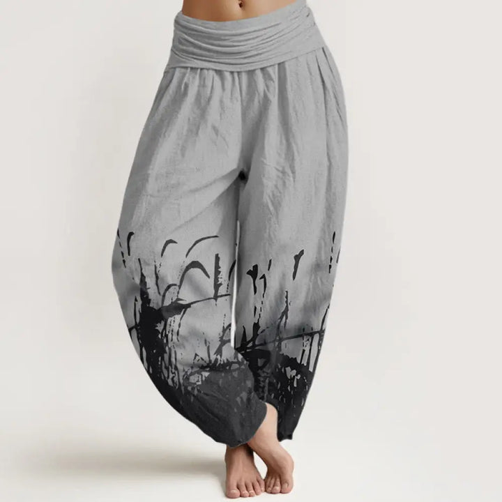 BWOOOH printed harem pants - Cotton Wild Grass Pattern Women&
