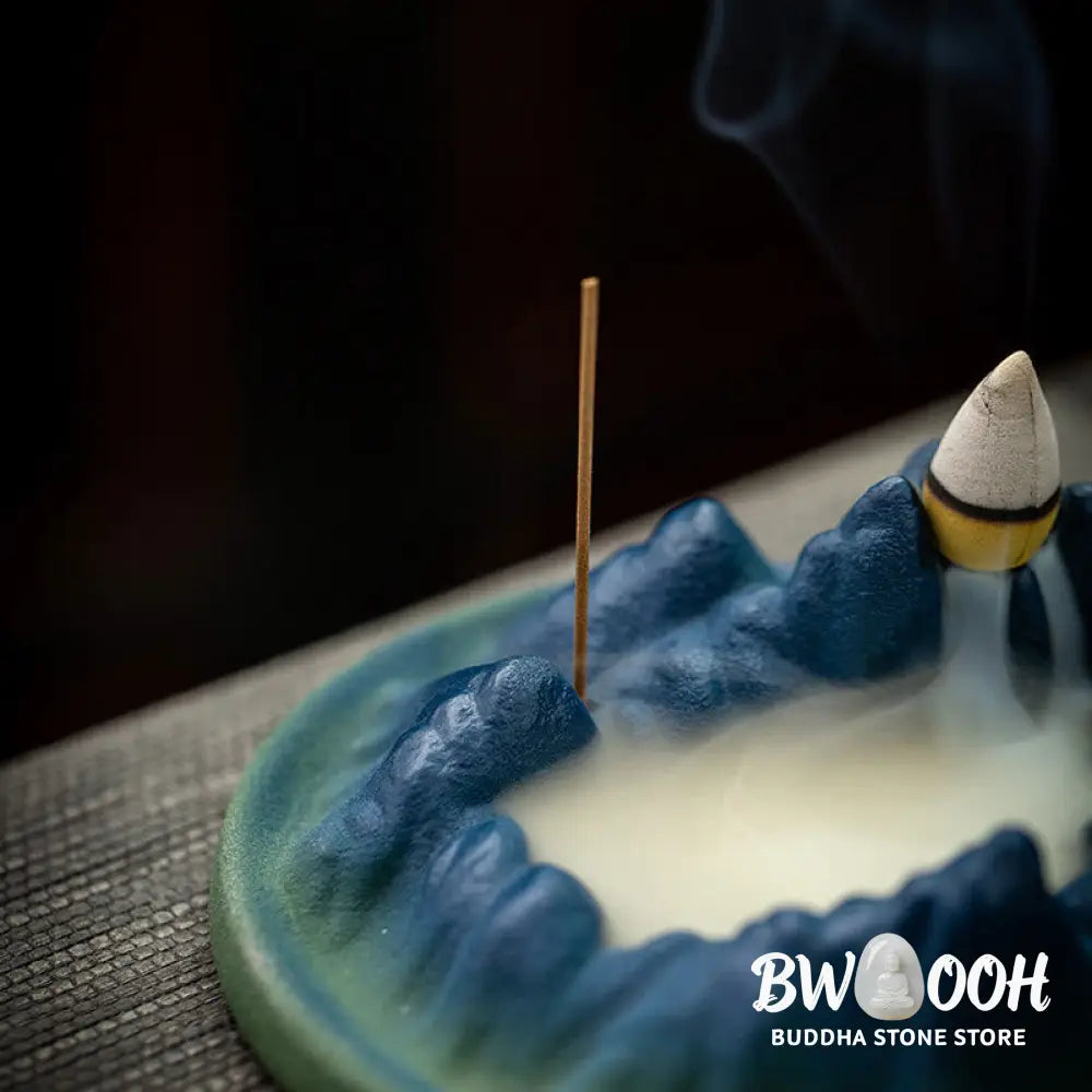 BWOOOH Creative Mountain River Ceramic Healing Backflow Incense Burner - Mountains And River - Incense Burner