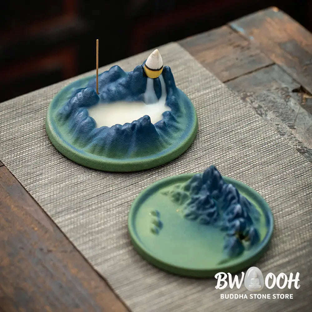 BWOOOH Creative Mountain River Ceramic Healing Backflow Incense Burner - Mountains And River - Incense Burner