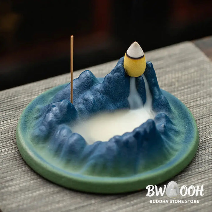 BWOOOH Creative Mountain River Ceramic Healing Backflow Incense Burner - Mountains And River - Incense Burner