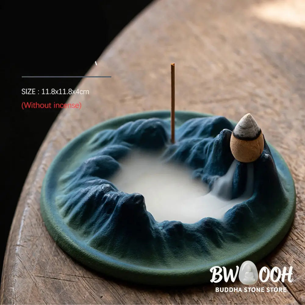 BWOOOH Creative Mountain River Ceramic Healing Backflow Incense Burner - Mountains And River - Incense Burner