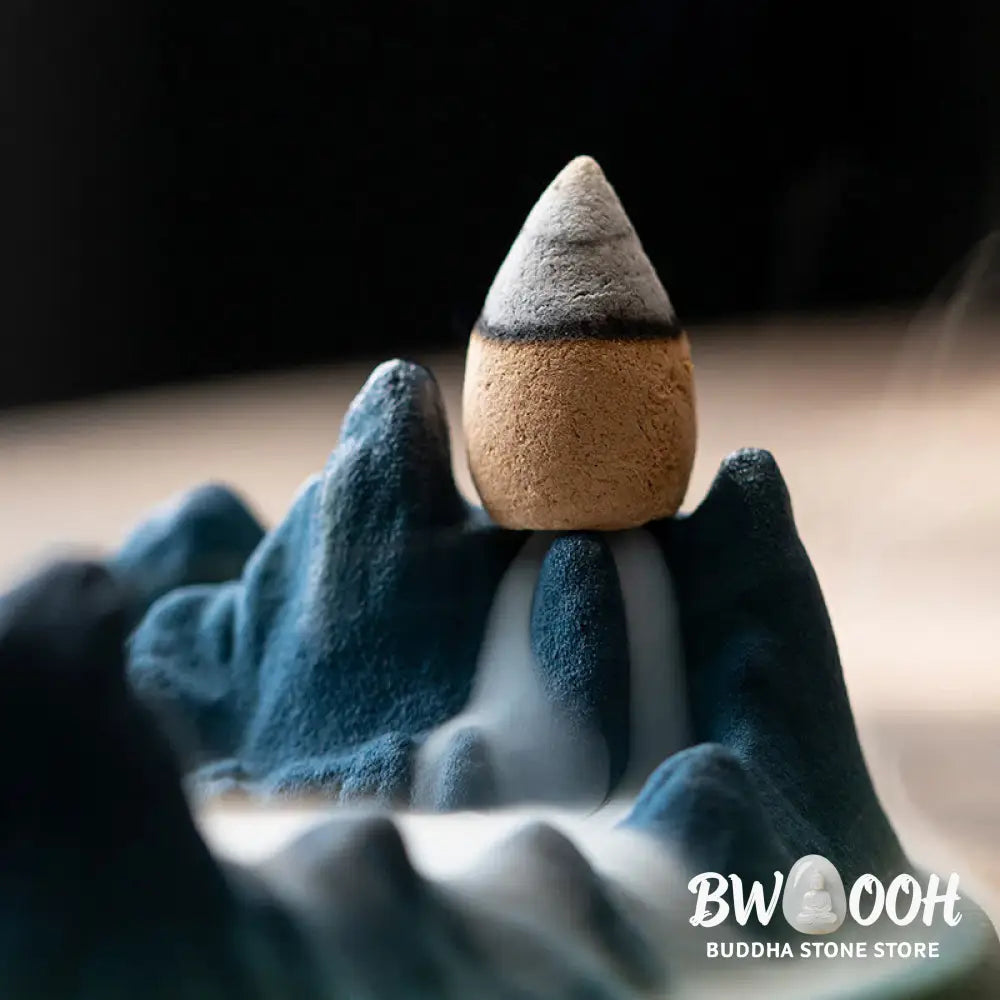 BWOOOH Creative Mountain River Ceramic Healing Backflow Incense Burner - Mountains And River - Incense Burner