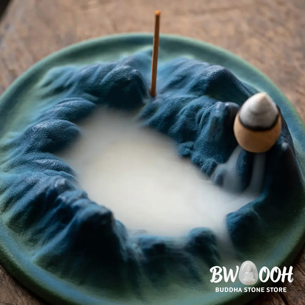 BWOOOH Creative Mountain River Ceramic Healing Backflow Incense Burner - Mountains And River - Incense Burner