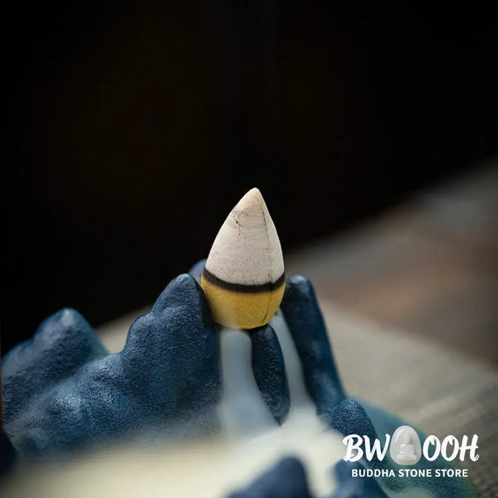 BWOOOH Creative Mountain River Ceramic Healing Backflow Incense Burner - Mountains And River - Incense Burner