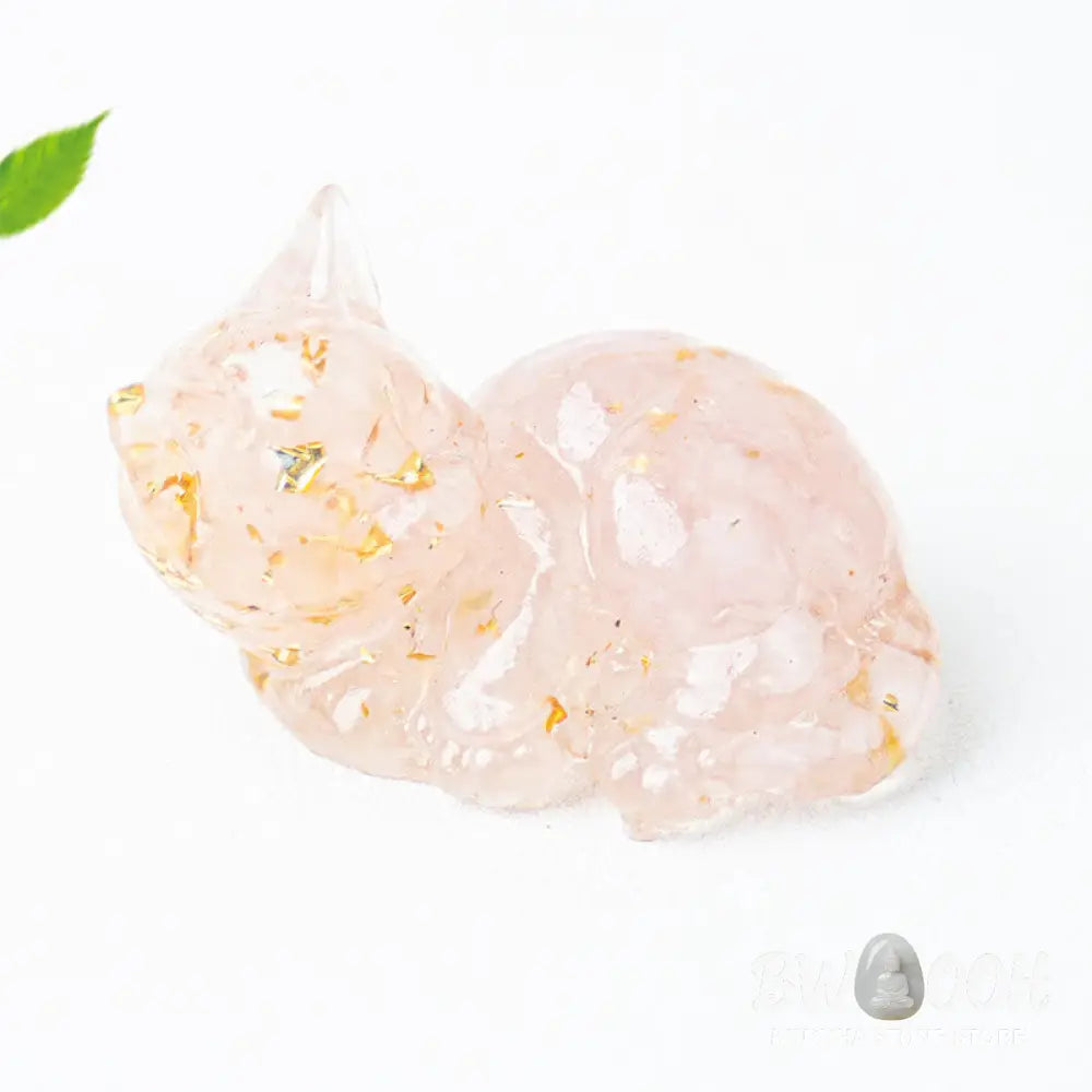 Buddha Stones Crystal Chip Epoxy Resin Small Cat Positive Decoration - Decorations
