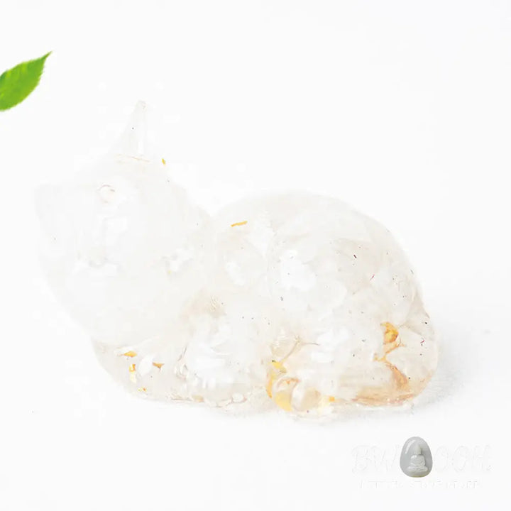Buddha Stones Crystal Chip Epoxy Resin Small Cat Positive Decoration - Decorations