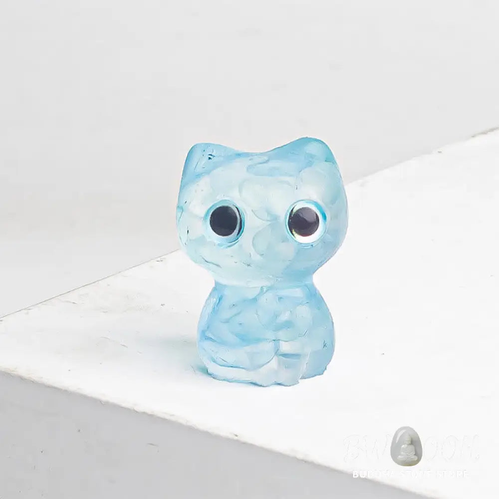 Buddha Stones Crystal Drip Resin Small Cat Purification Decoration Statue - Decorations
