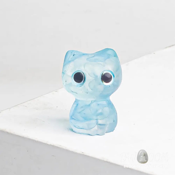 Buddha Stones Crystal Drip Resin Small Cat Purification Decoration Statue - Decorations
