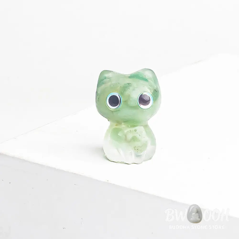 Buddha Stones Crystal Drip Resin Small Cat Purification Decoration Statue - Decorations