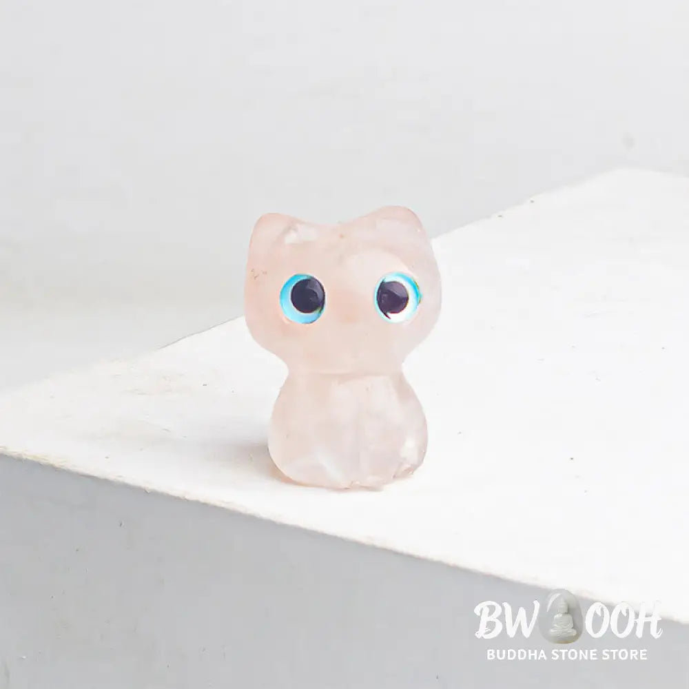 Buddha Stones Crystal Drip Resin Small Cat Purification Decoration Statue - Decorations