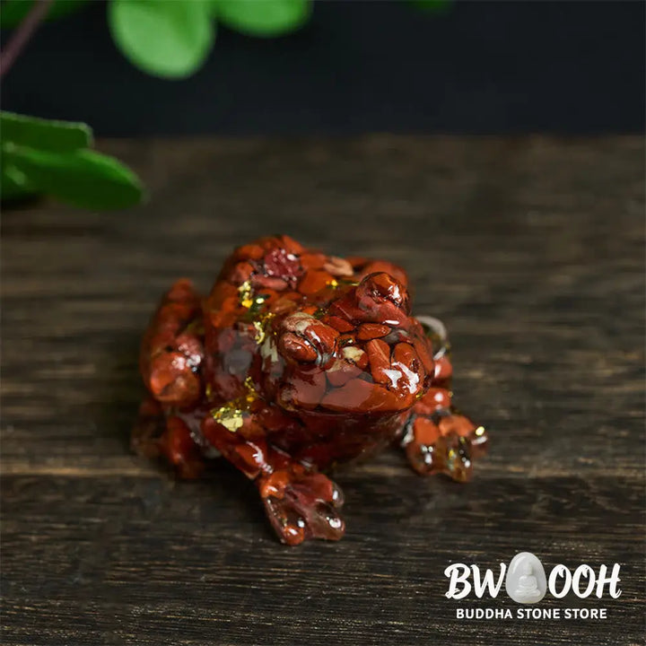 Buddha Stones Crystal Drip Resin Small Frog Passion Decoration Statue - Decorations