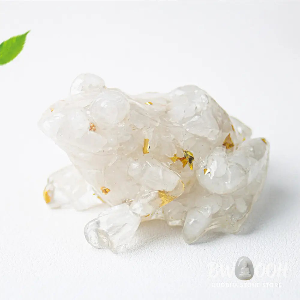 Buddha Stones Crystal Drip Resin Small Frog Passion Decoration Statue - Decorations
