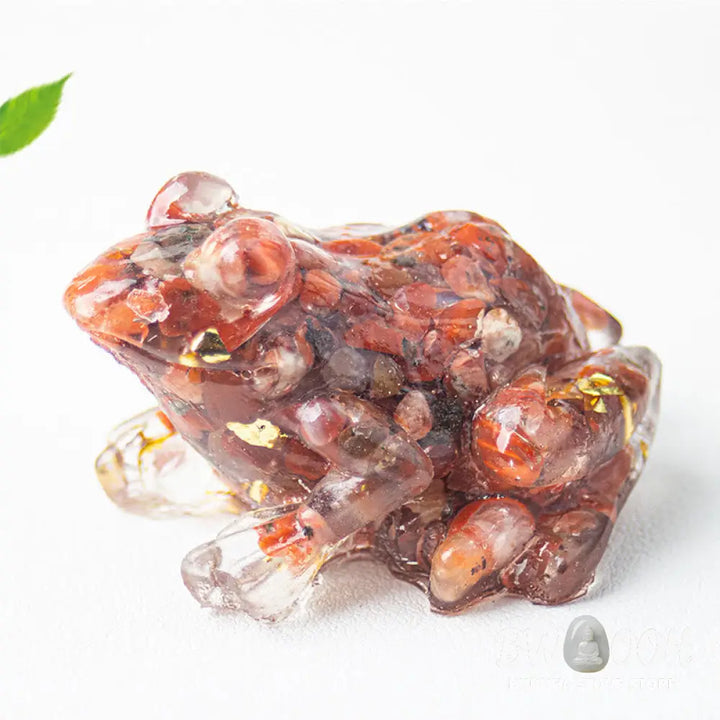 Buddha Stones Crystal Drip Resin Small Frog Passion Decoration Statue - Decorations