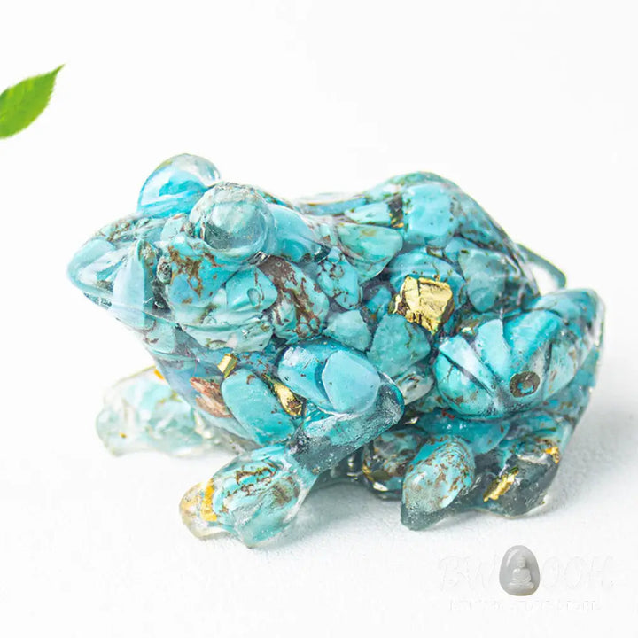 Buddha Stones Crystal Drip Resin Small Frog Passion Decoration Statue - Decorations
