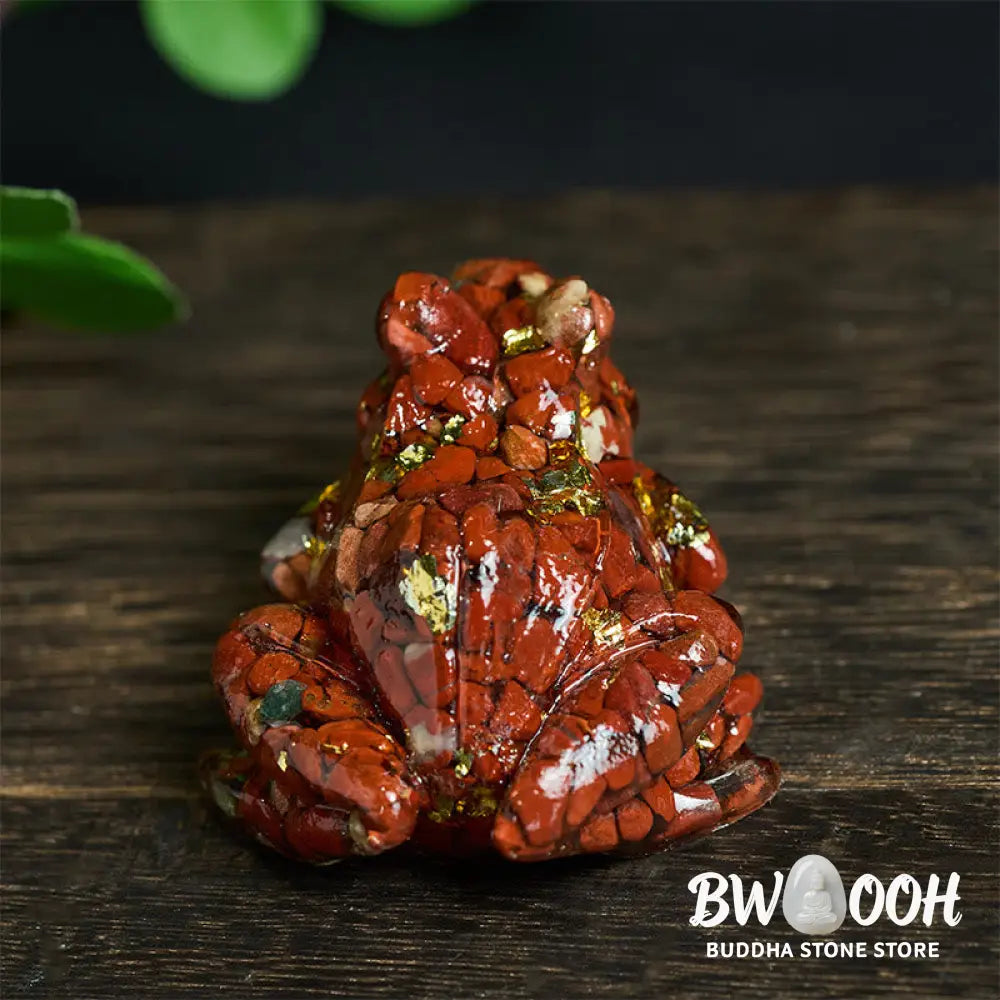 Buddha Stones Crystal Drip Resin Small Frog Passion Decoration Statue - Decorations