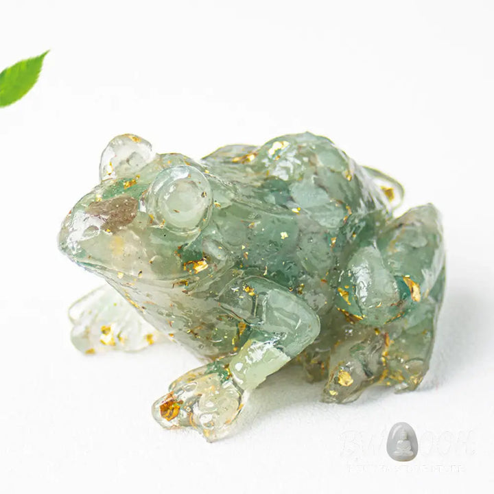 Buddha Stones Crystal Drip Resin Small Frog Passion Decoration Statue - Decorations