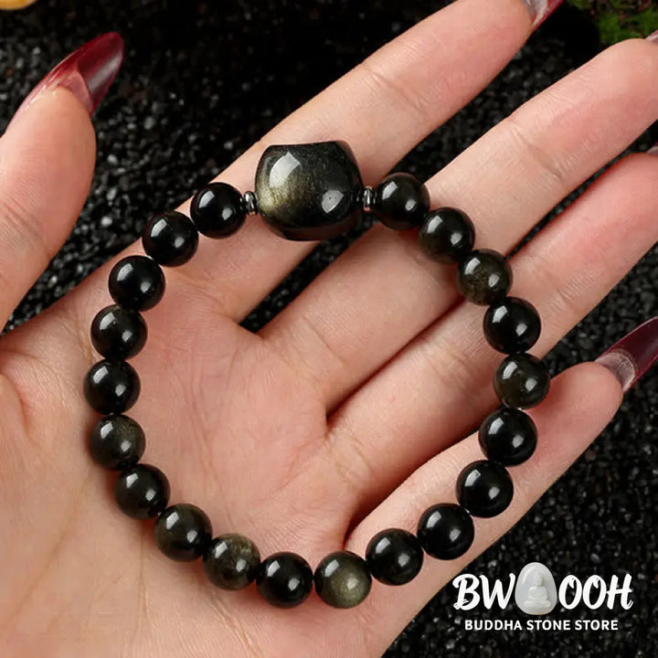 Buddha Stones Cute Cat Design Blue Lace Agate Clear Quartz Beaded Bracelet - Bracelet
