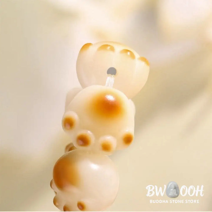 BWOOOH Cute Cat Paw Claw Bodhi Seed Peace Bracelet - 16-17mm - Bracelet