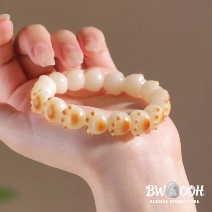 BWOOOH Cute Cat Paw Claw Bodhi Seed Peace Bracelet - 16-17mm - Bracelet