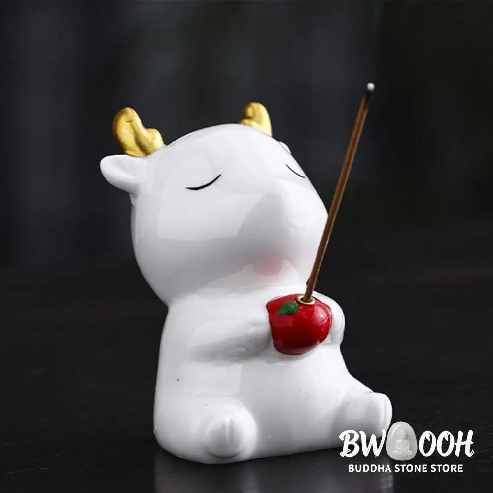 BWOOOH ceramic incense burner - Cute Deer Holder Healing Ceramic In