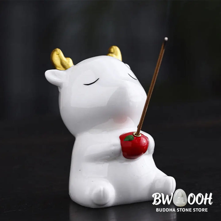 BWOOOH ceramic incense burner - Cute Deer Holder Healing Ceramic In