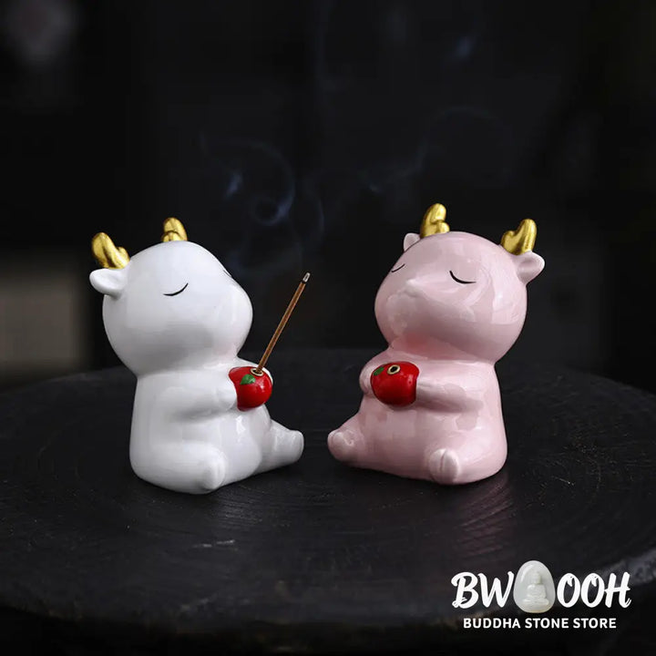 BWOOOH ceramic incense burner - Cute Deer Holder Healing Ceramic In