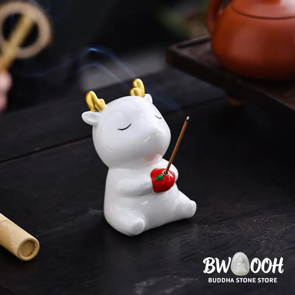 BWOOOH ceramic incense burner - Cute Deer Holder Healing Ceramic In