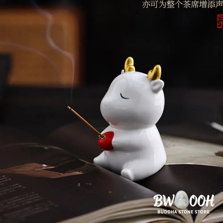 BWOOOH ceramic incense burner - Cute Deer Holder Healing Ceramic In