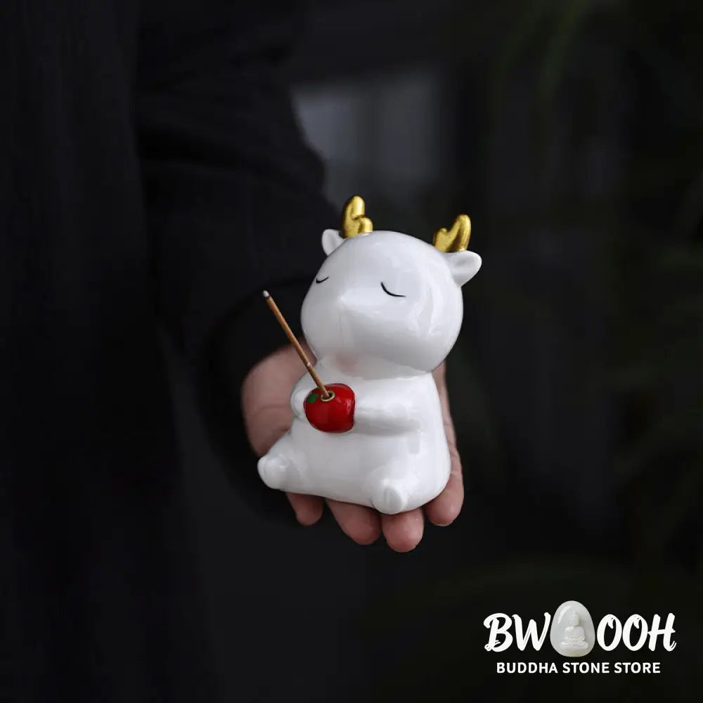 BWOOOH ceramic incense burner - Cute Deer Holder Healing Ceramic In