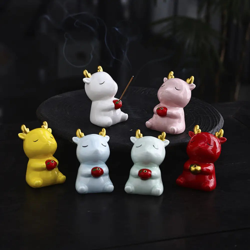 BWOOOH ceramic incense burner - Cute Deer Holder Healing Ceramic In