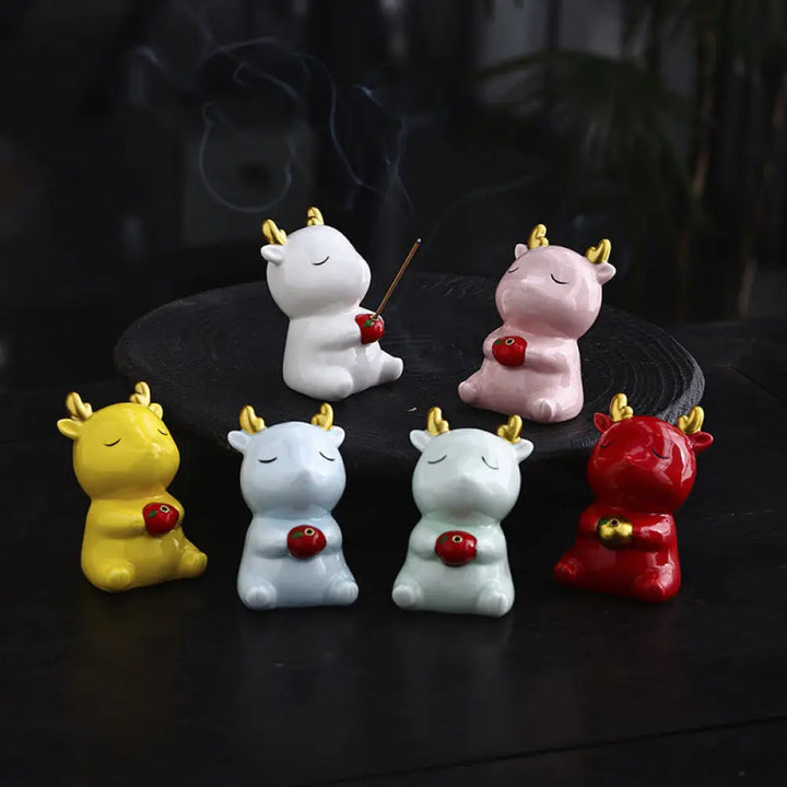 BWOOOH ceramic incense burner - Cute Deer Holder Healing Ceramic In