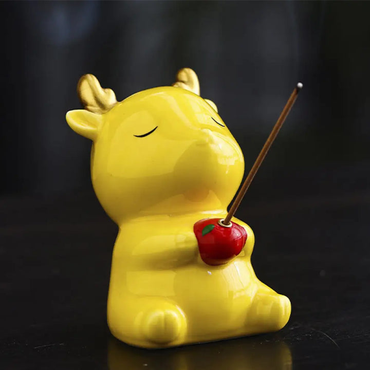 BWOOOH ceramic incense burner - Cute Deer Holder Healing Ceramic In