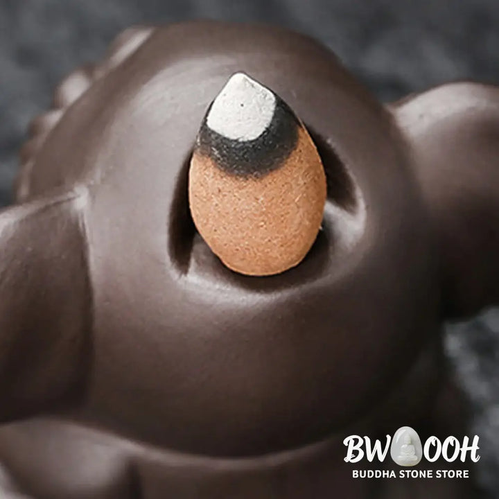 BWOOOH handcrafted backflow incense burner - Cute Elephant Purple Clay Backflow 