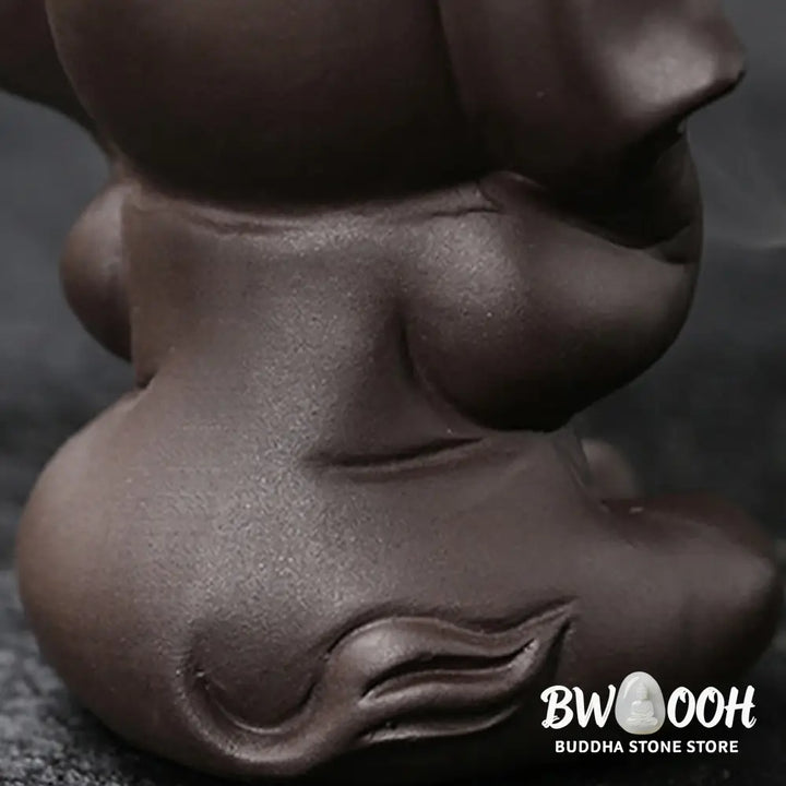 BWOOOH handcrafted backflow incense burner - Cute Elephant Purple Clay Backflow 