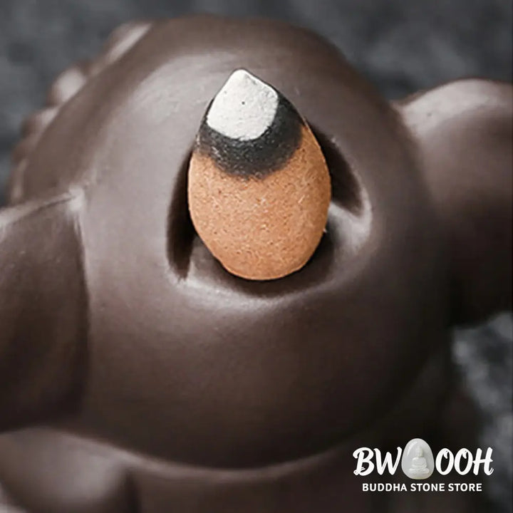 BWOOOH handcrafted backflow incense burner - Cute Elephant Purple Clay Backflow 