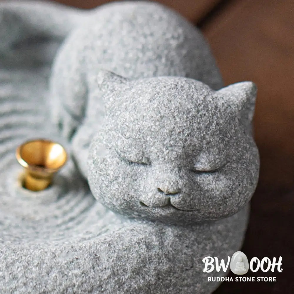 BWOOOH handcrafted incense burner - Cute Lazy Standing Cat Healing Ince