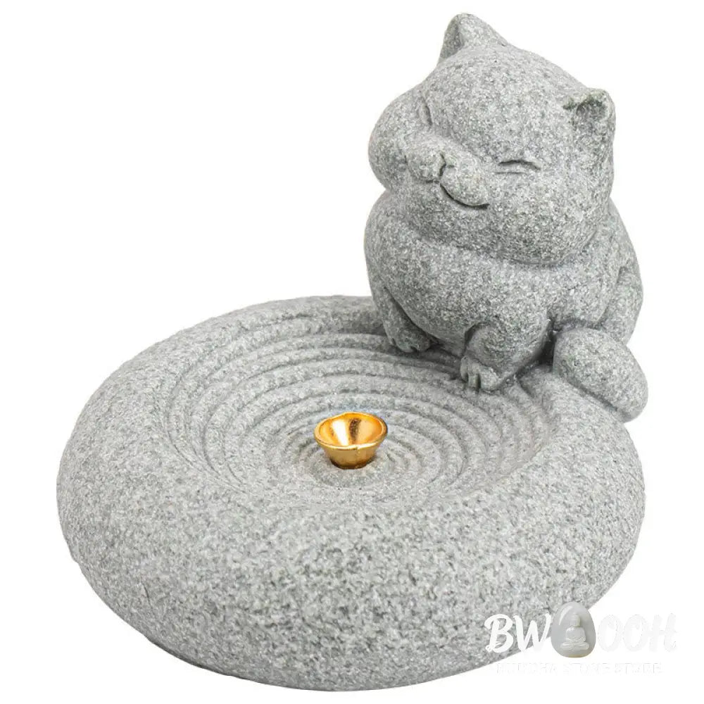 BWOOOH handcrafted incense burner - Cute Lazy Standing Cat Healing Ince