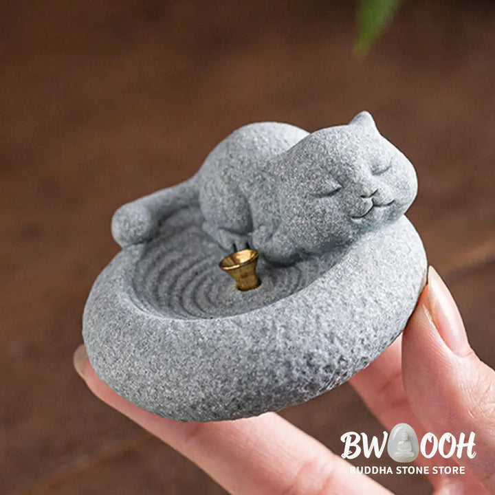 BWOOOH handcrafted incense burner - Cute Lazy Standing Cat Healing Ince
