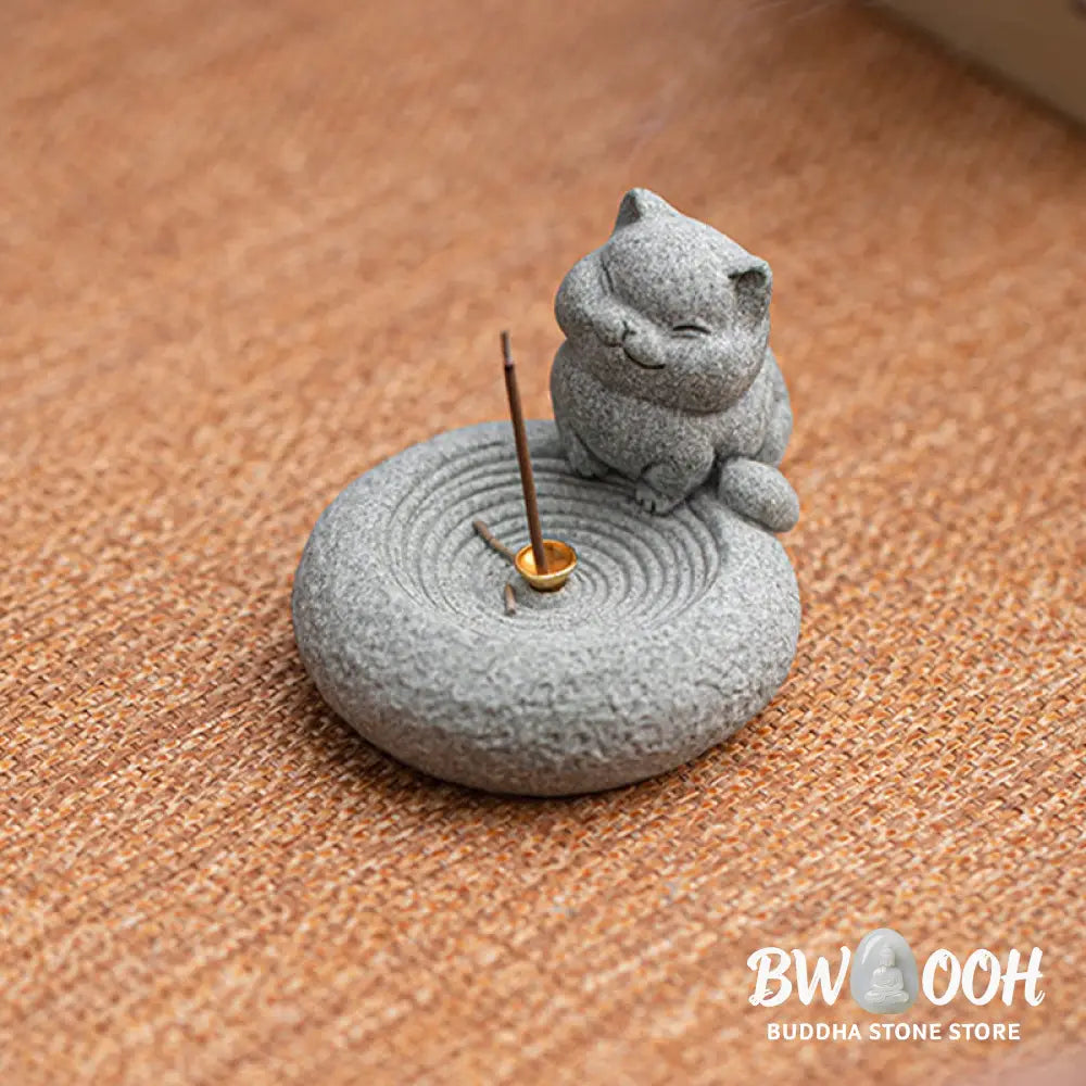 BWOOOH handcrafted incense burner - Cute Lazy Standing Cat Healing Ince