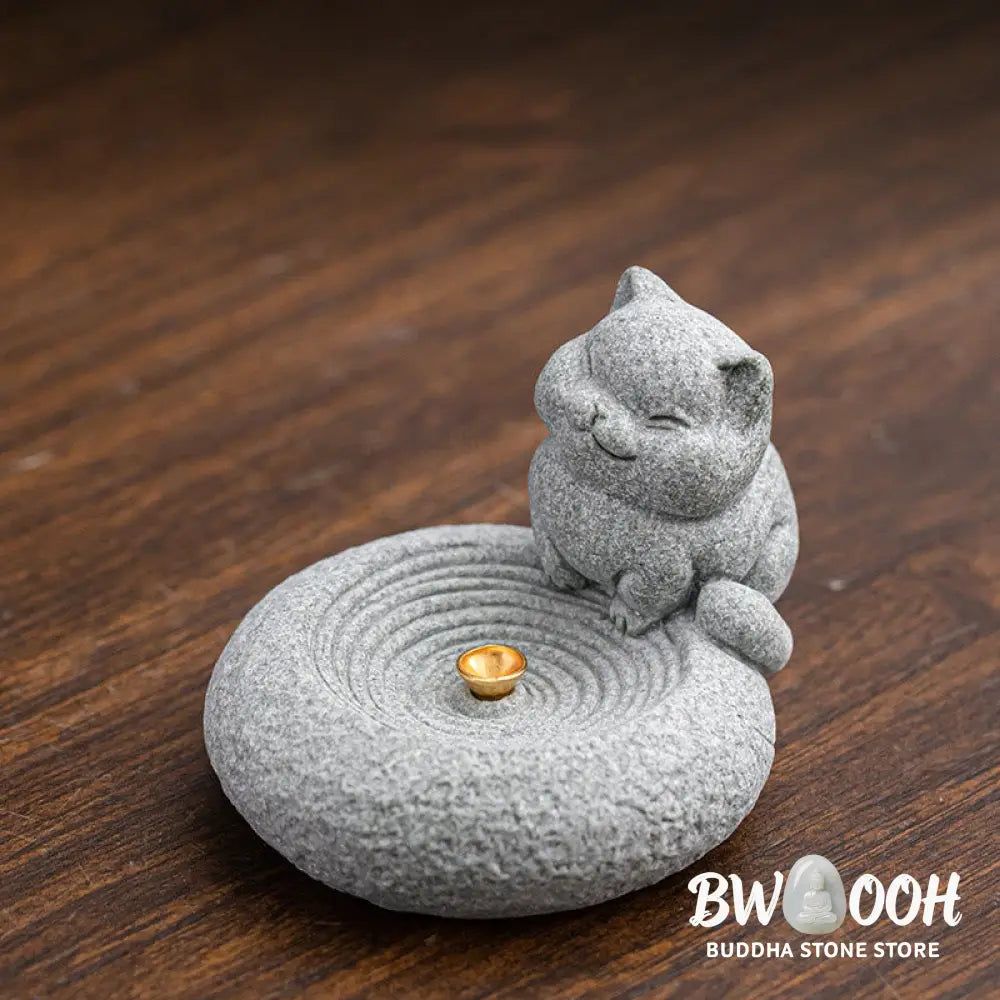 BWOOOH handcrafted incense burner - Cute Lazy Standing Cat Healing Ince