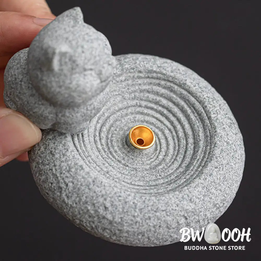 BWOOOH handcrafted incense burner - Cute Lazy Standing Cat Healing Ince