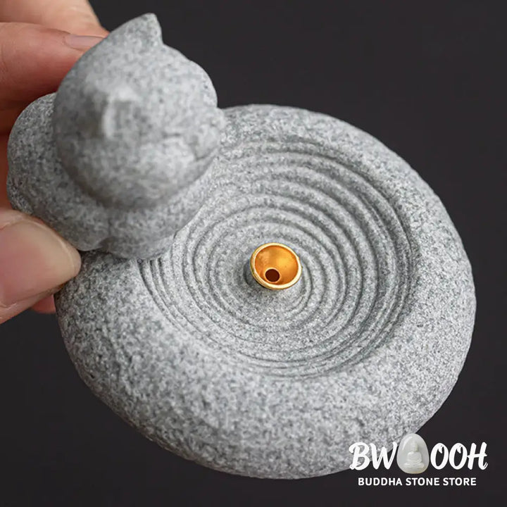 BWOOOH handcrafted incense burner - Cute Lazy Standing Cat Healing Ince