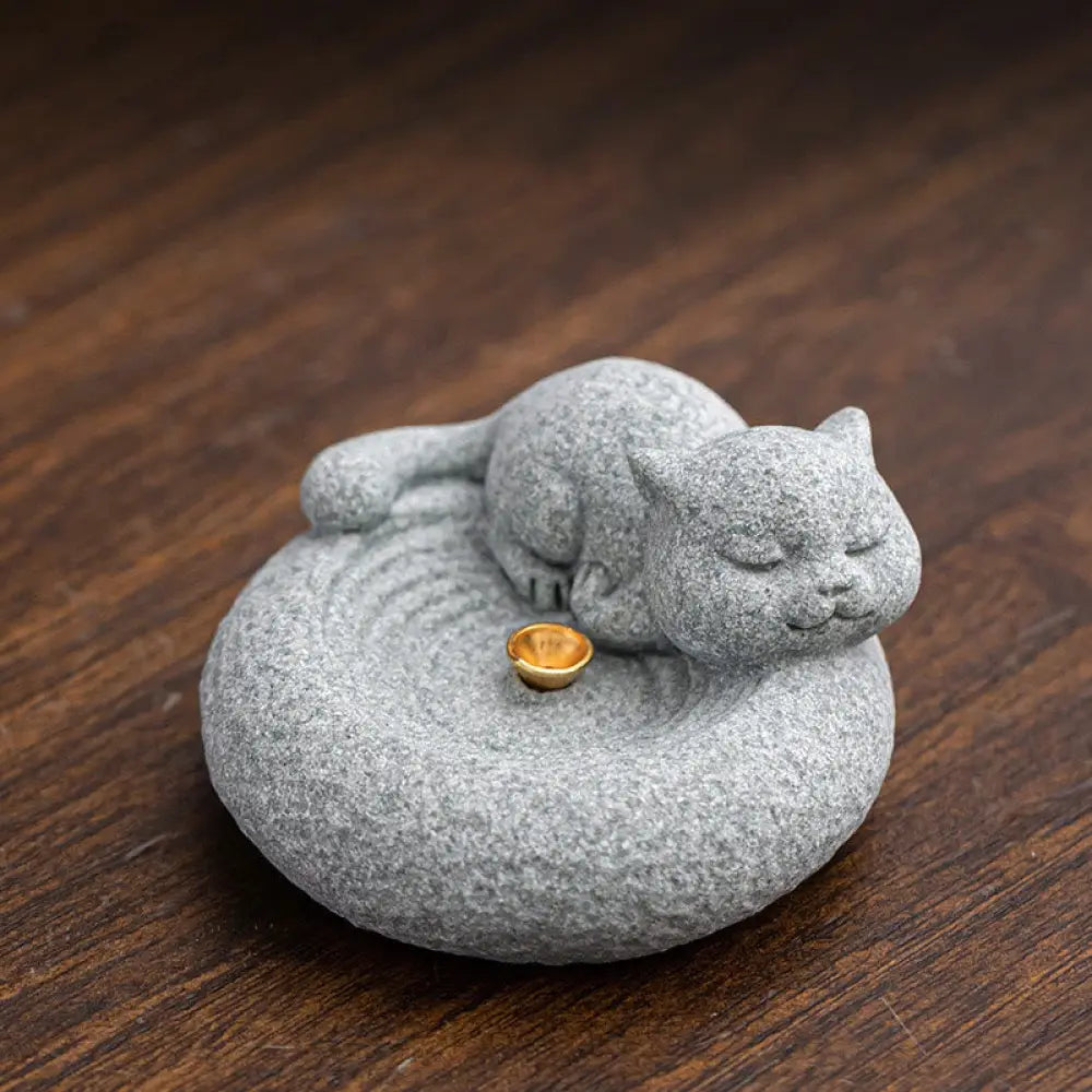 BWOOOH handcrafted incense burner - Cute Lazy Standing Cat Healing Ince