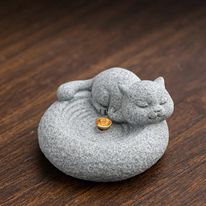 BWOOOH handcrafted incense burner - Cute Lazy Standing Cat Healing Ince