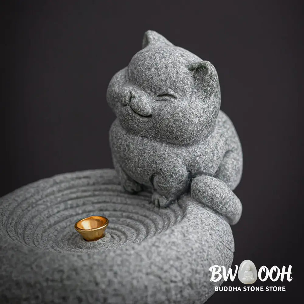 BWOOOH handcrafted incense burner - Cute Lazy Standing Cat Healing Ince