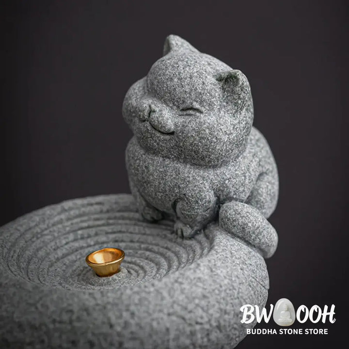 BWOOOH handcrafted incense burner - Cute Lazy Standing Cat Healing Ince