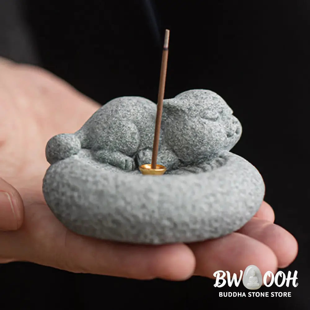 BWOOOH handcrafted incense burner - Cute Lazy Standing Cat Healing Ince