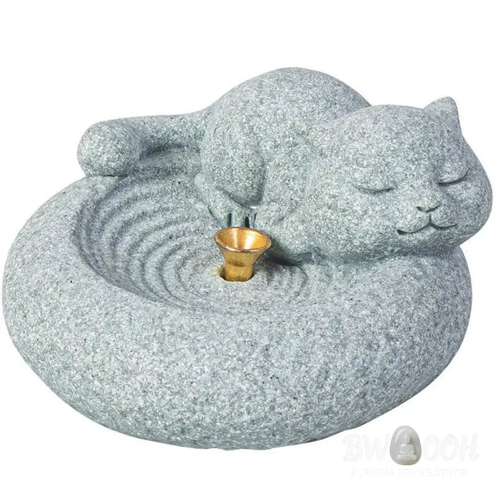 BWOOOH handcrafted incense burner - Cute Lazy Standing Cat Healing Ince