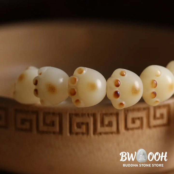 BWOOOH Cute Lucky Cat Bodhi Seed Cat Paw Harmony Bracelet - Bodhi Seed Cat Paw Colorful Tassel - Bracelet